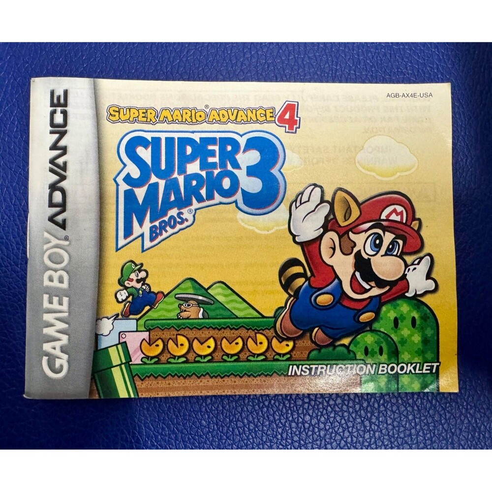 Super Mario Advance 4 Nintendo Mario Bros. 3 Game Boy Advance GBA MANUAL ONLY